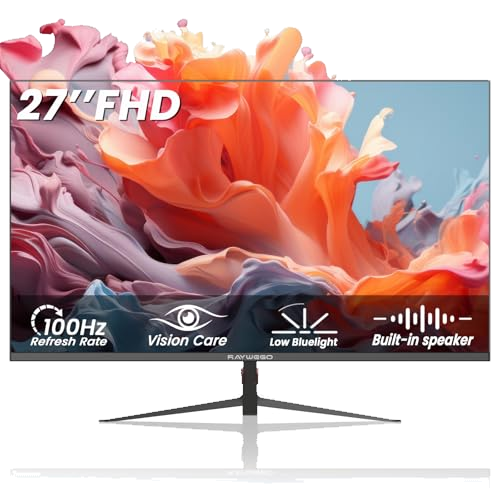 Raywego 27-Inch Gaming Monitor 100Hz with Built-in Speakers