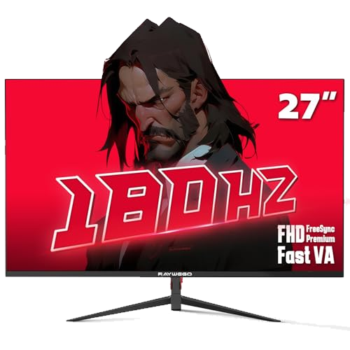 Raywego 27 Inch Gaming Monitor 180Hz Refresh Rate – Fast VA 1080p with 4000:1 Contrast Ratio